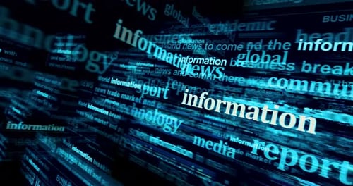 News titles media with Information and communication seamless looped screens