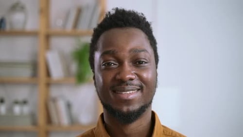 Smiling Man's Face in Close Up Portrait