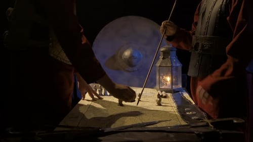 Figures Planning Strategy with Chess Pieces on Map