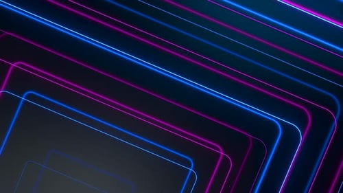 Azul, rosa brilhante, linhas de néon, tecnologia abstrata, fundo de movimento futurista