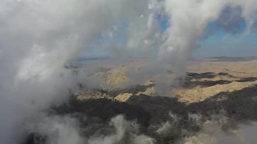 Clouds High in the Mountains Aerial View