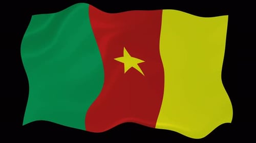 Cameroon National Flag Waving Seamless Loop Animation