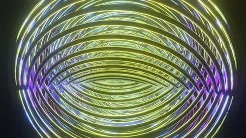 Pulsating Ring Shape Surreal Futuristic Multicolor Psychedelic Hypnotic VJ Seamless Loop
