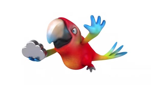 Animation amusante de dessin animé 3D d'un perroquet avec alpha