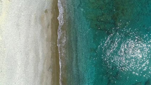 Aerial View Sunny Day Over Sea or Ocean