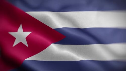 Realistic Waving Cuba Flag Loop Background