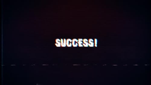 Success Glitch Text Digital Error Message
