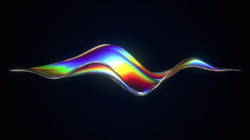 Abstract Shape with Rainbow Reflections