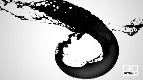 Abstract Fluid Ink Splash Swirl Element