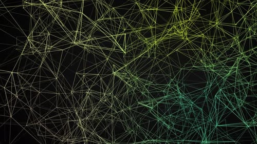 Tecnología de red Polygonal Dot Moving, Plexus Line Moving, Animación de Network Connection Techno