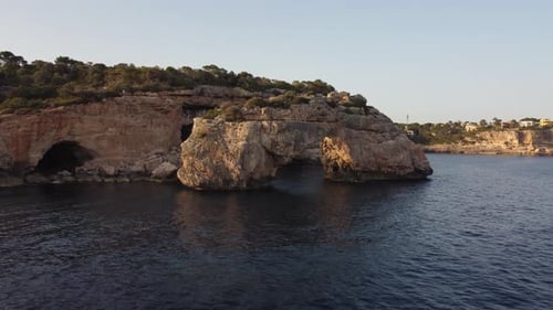 Es Pontas Natural Stone Arch in Cala Santanyi in Mallorca or Majorca, Spain