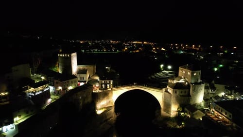 Draufsicht Nachtbeleuchtung Bosnien