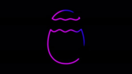 Frohe Ostern. Nahtlose Neon-Animation Ostereier einzeln auf schwarzem Hintergrund.