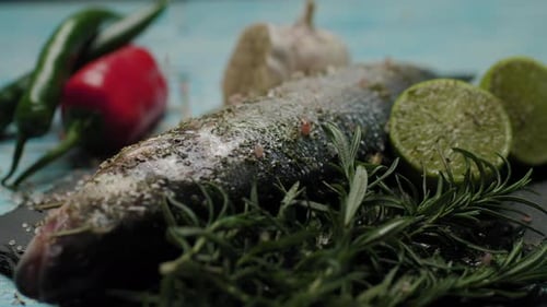 Seasoned Fish with Herbs, Limes, and Peppers