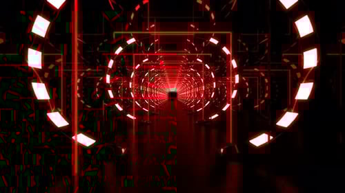 Bucle de túnel de luces rojas