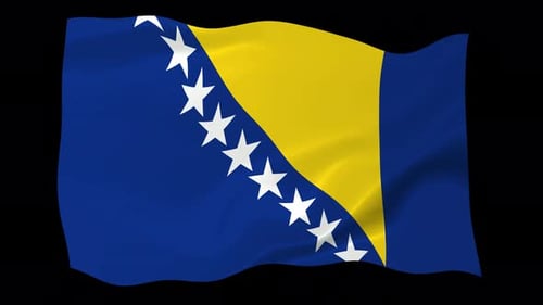 Animated Bosnia and Herzegovina Flag Waving