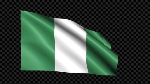 Nigeria Flag Blowing In The Wind