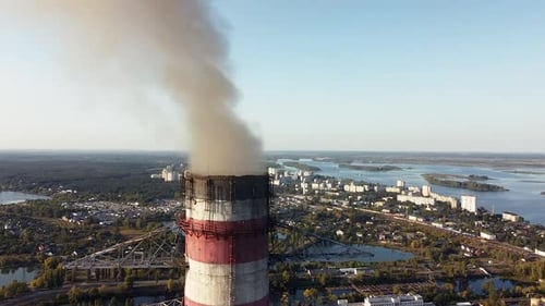 Environmental pollution by industrial enterprises by emission of harmful smoke from the chimney