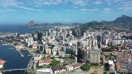 Viagem de verão no Rio de Janeiro, Brasil. Marco da cidade costeira. Viagem tropical
