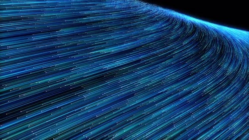 High-speed fiber-opti Line blue with particles network Ai line circuit technology 5g background 10G