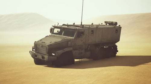 Armoured Military Truck in Desert