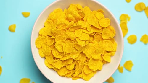 Crispy Corn Flakes in a Bowl