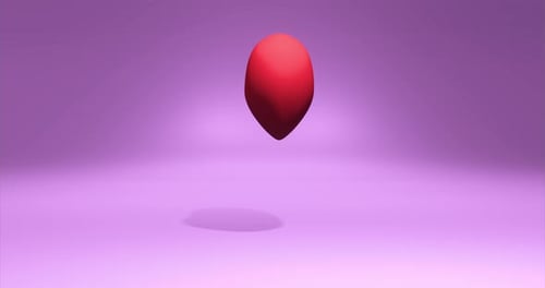 Red minimalistic heart spinning. Pink background. Seemless Loop. Symbol for love, feelings, relation