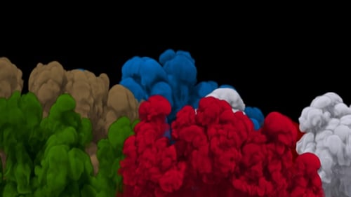 Vibrant Rising Smoke Cloud Effect with Alpha Channel