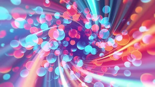Abstract Glowing Particles Tunnel Background Animation