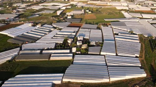 Aerial View of Industrial Greenhouse