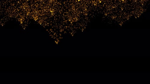 Glitter Shining Gold Particle Falling, Party Celebration Background, Shining Particle Vertical Falli