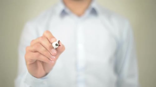 Writing Information on Board with Marker