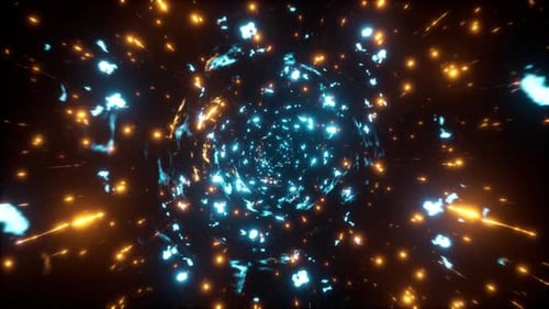 Red and Blue Sparks Tunnel 4K 01