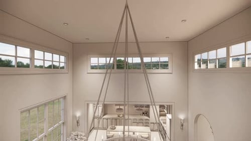 Architectural Interior Design Render Reveal from Wireframe