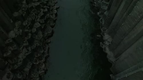 Epic Aerial View of the Studlagil Basalt Canyon Iceland