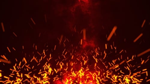 Dynamic Red and Orange Fire Sparks Visual Effect