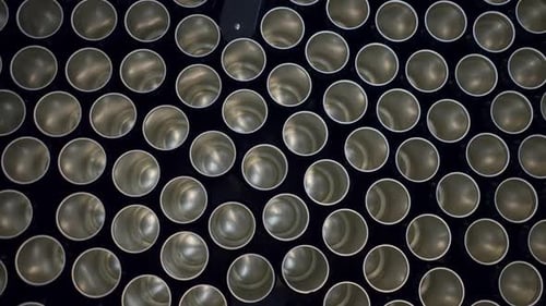 Empty Cans On Conveyor At The Beer Factory