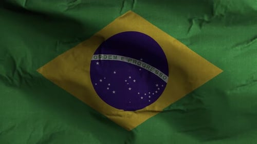Realistic Waving Brazil Flag Background Animation