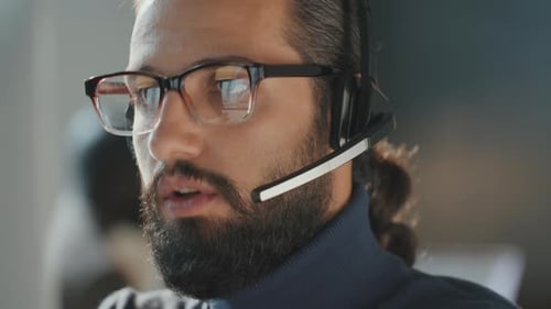 Man Working In Call Center