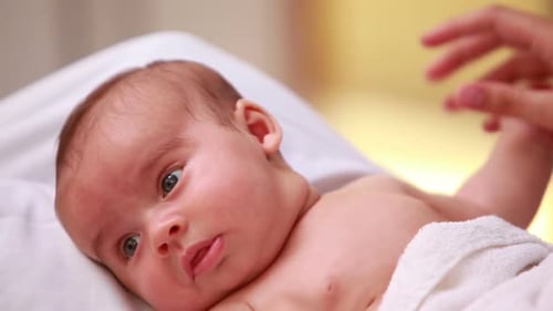 Sweet Infant Resting with Gentle Care