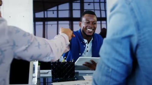 Executives having discussion in the meeting at office