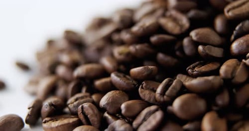 Pile of Roasted Coffee Beans Close Up