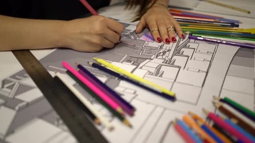 Architectural Design with Colored Pencils