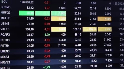 stock market screen, online stock broker trading, financial investment, quotes real time