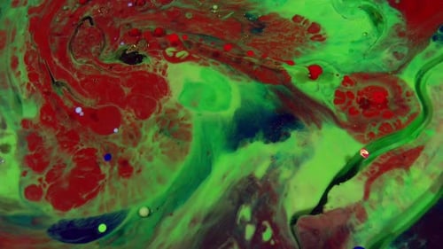Abstract Swirling Paints Macro Shot