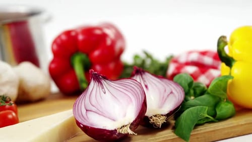 Ingredients for Italian Pasta Dinner Preparation Close Up