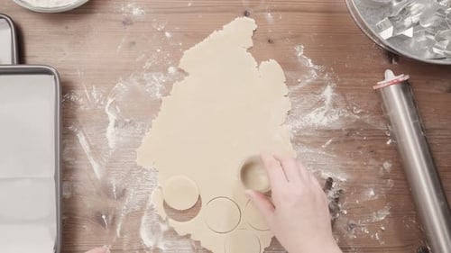 Baking Christmas sugar cookies for Santa.