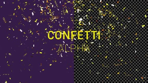Animated Golden Confetti Shower with Alpha Channel