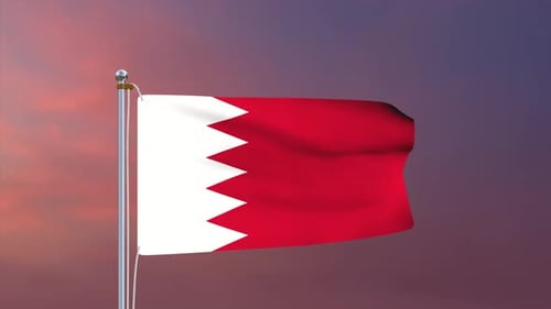 Realistic Waving Bahrain Flag Animation