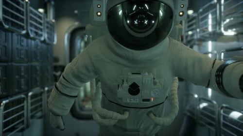 Astronaut in der Orbital-Raumstation
